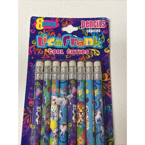 Pencils Lapices Lisa Frank 8 Pack Cool Cuties Colorful Unicorn Dog Cat Cheetah - Picture 1 of 10